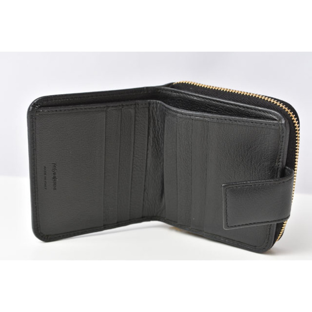 Saint Laurent Paris Wallet Folding Wallet Zipper Type Black - Picture 6 of 9